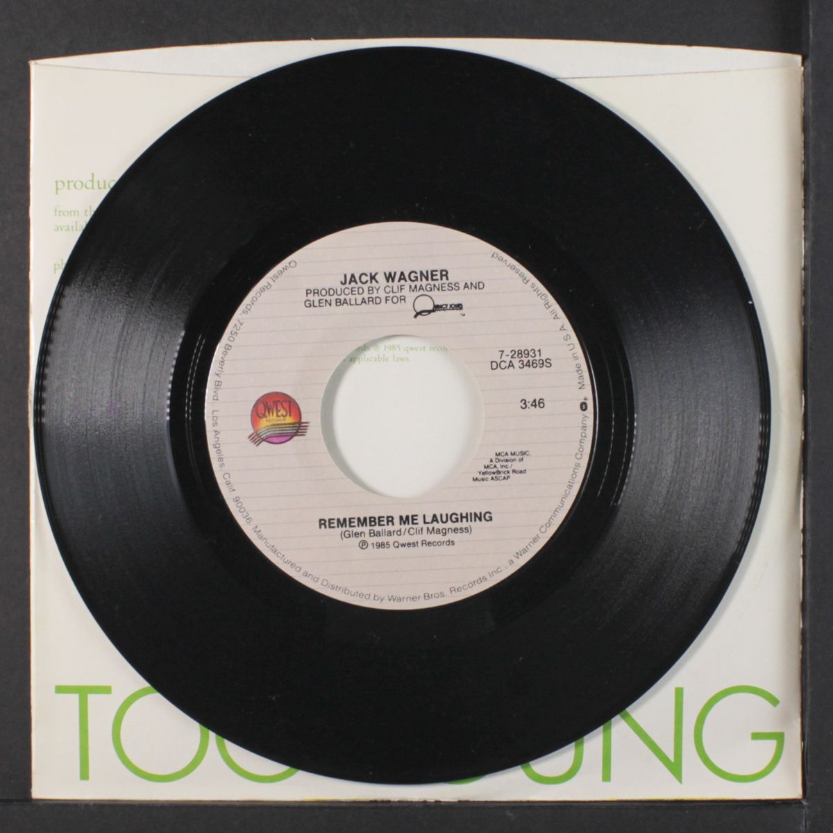 too young / remember me laughing by JACK WAGNER