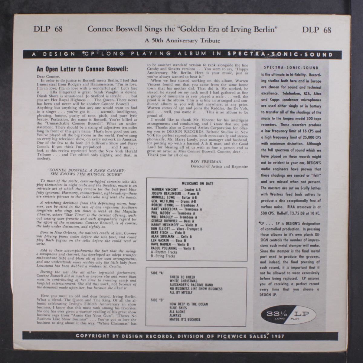 golden era of irving berlin by CONNEE BOSWELL