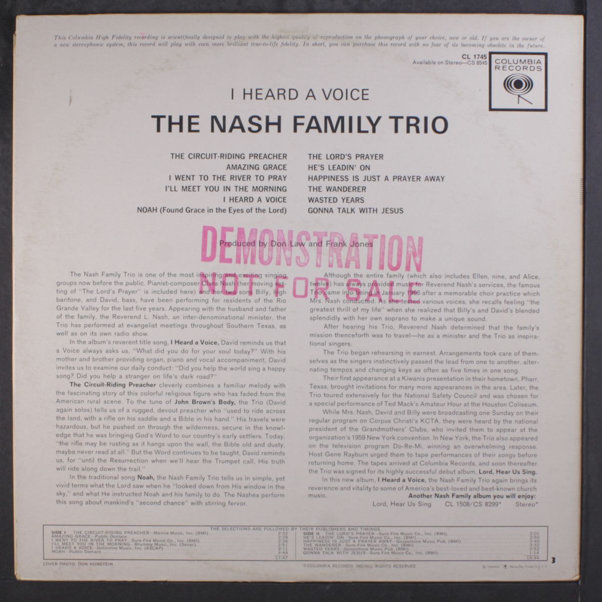 i heard a voice by NASH FAMILY TRIO