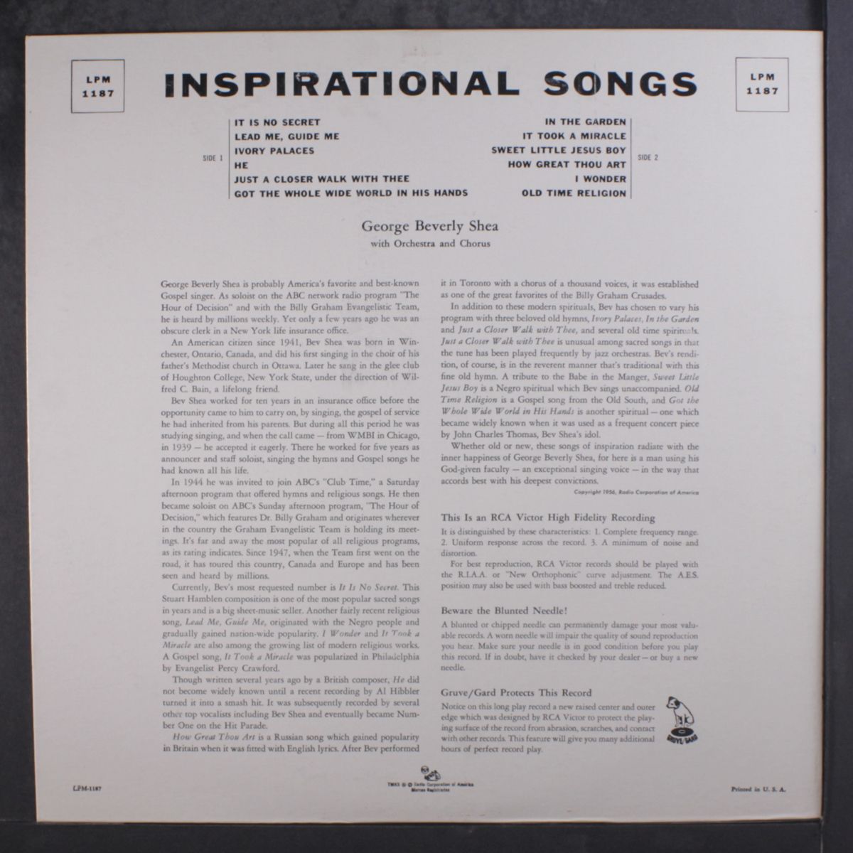 inspirational songs by GEORGE BEVERLY SHEA