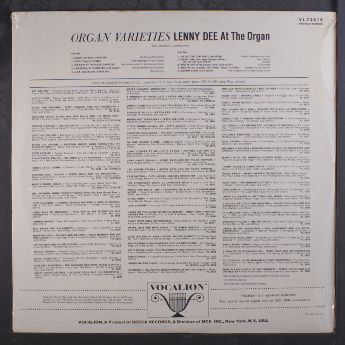 organ varieties by LENNY DEE
