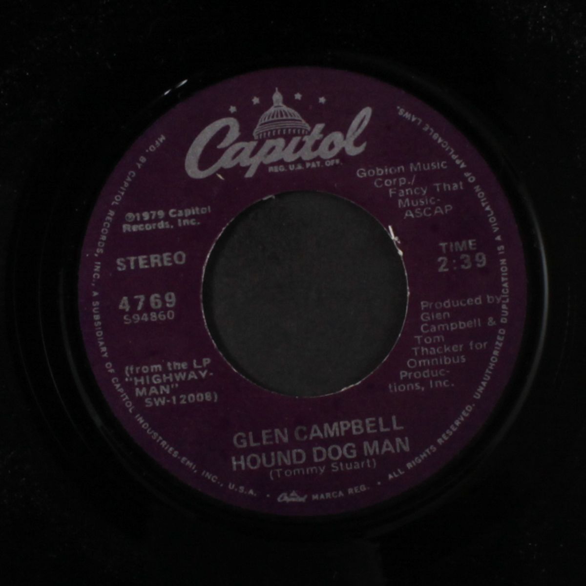 hound dog man / tennessee home by GLEN CAMPBELL