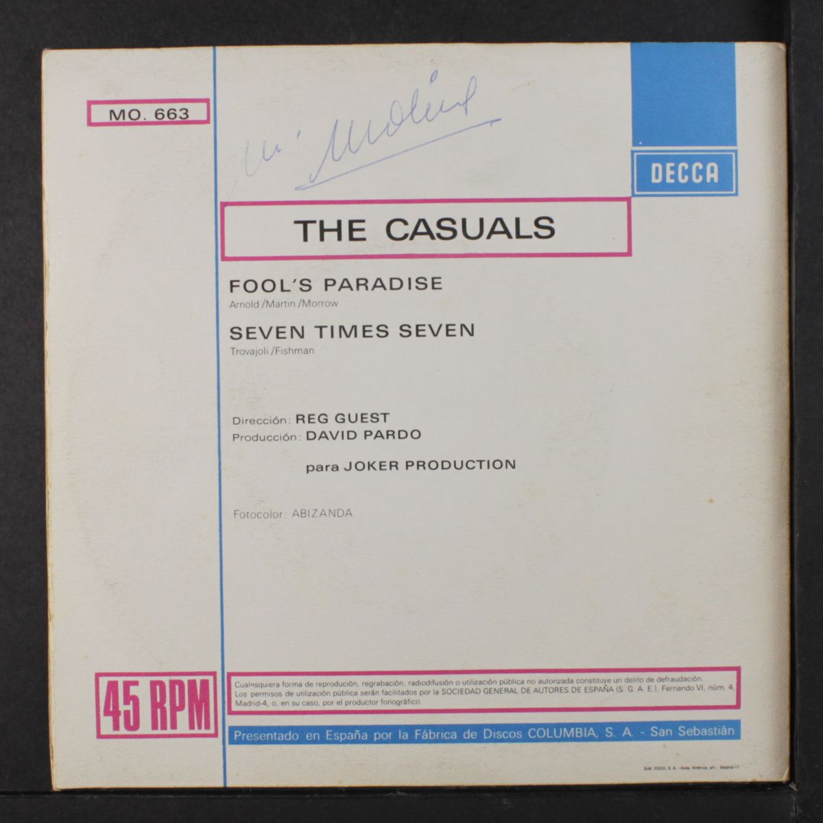 fool's paradise / seven times seven by CASUALS