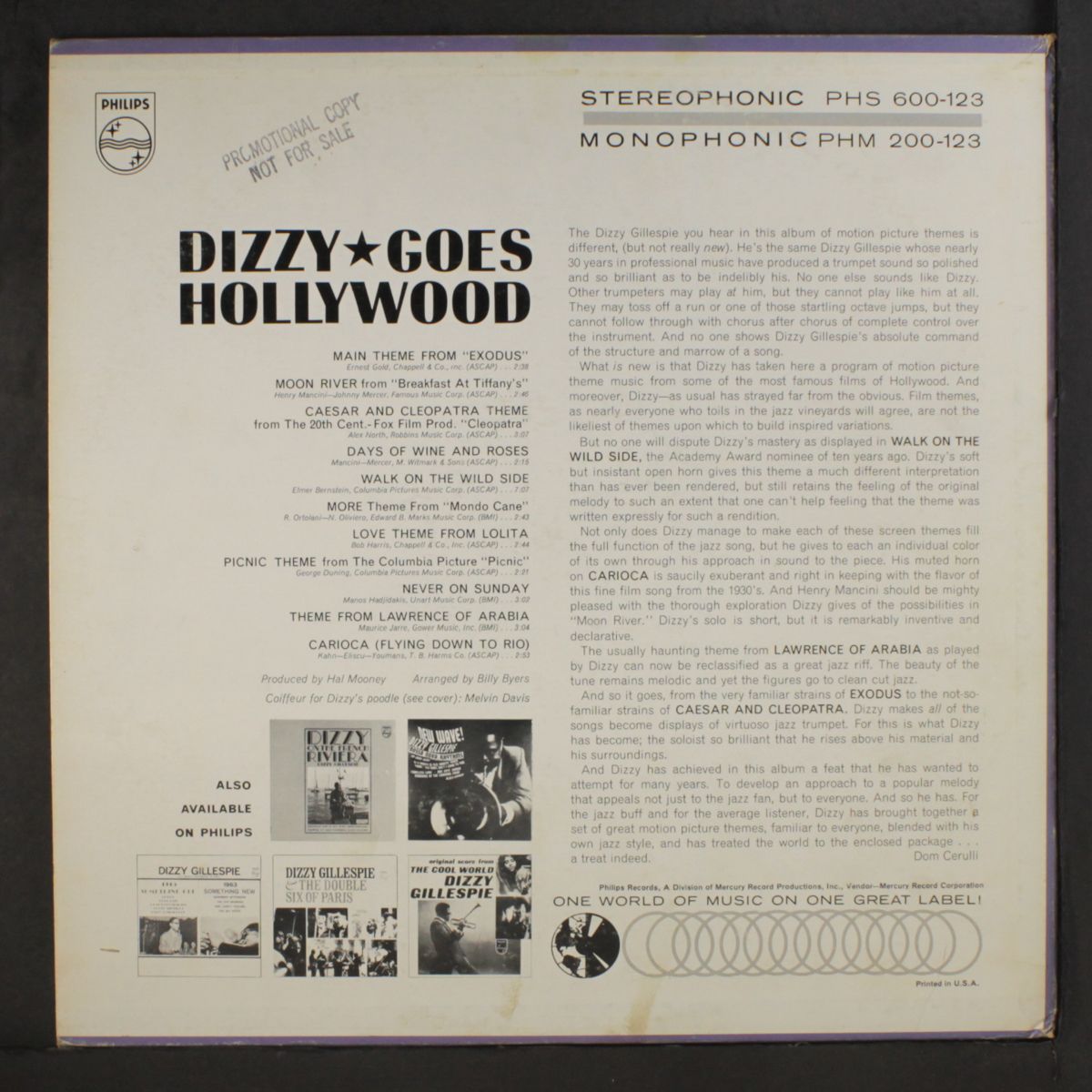 dizzy goes hollywood by DIZZY GILLESPIE