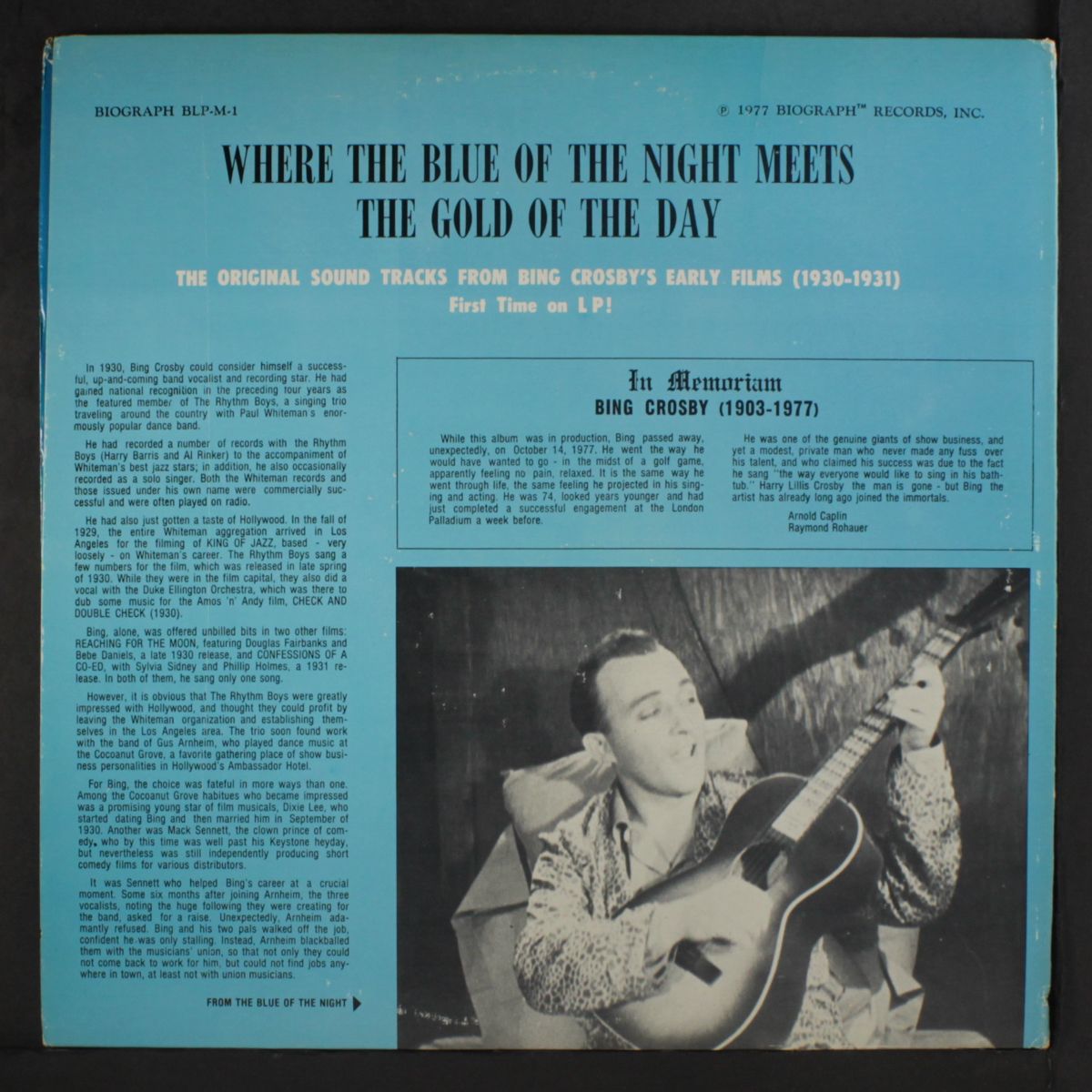 where the blue of the night meets... by BING CROSBY