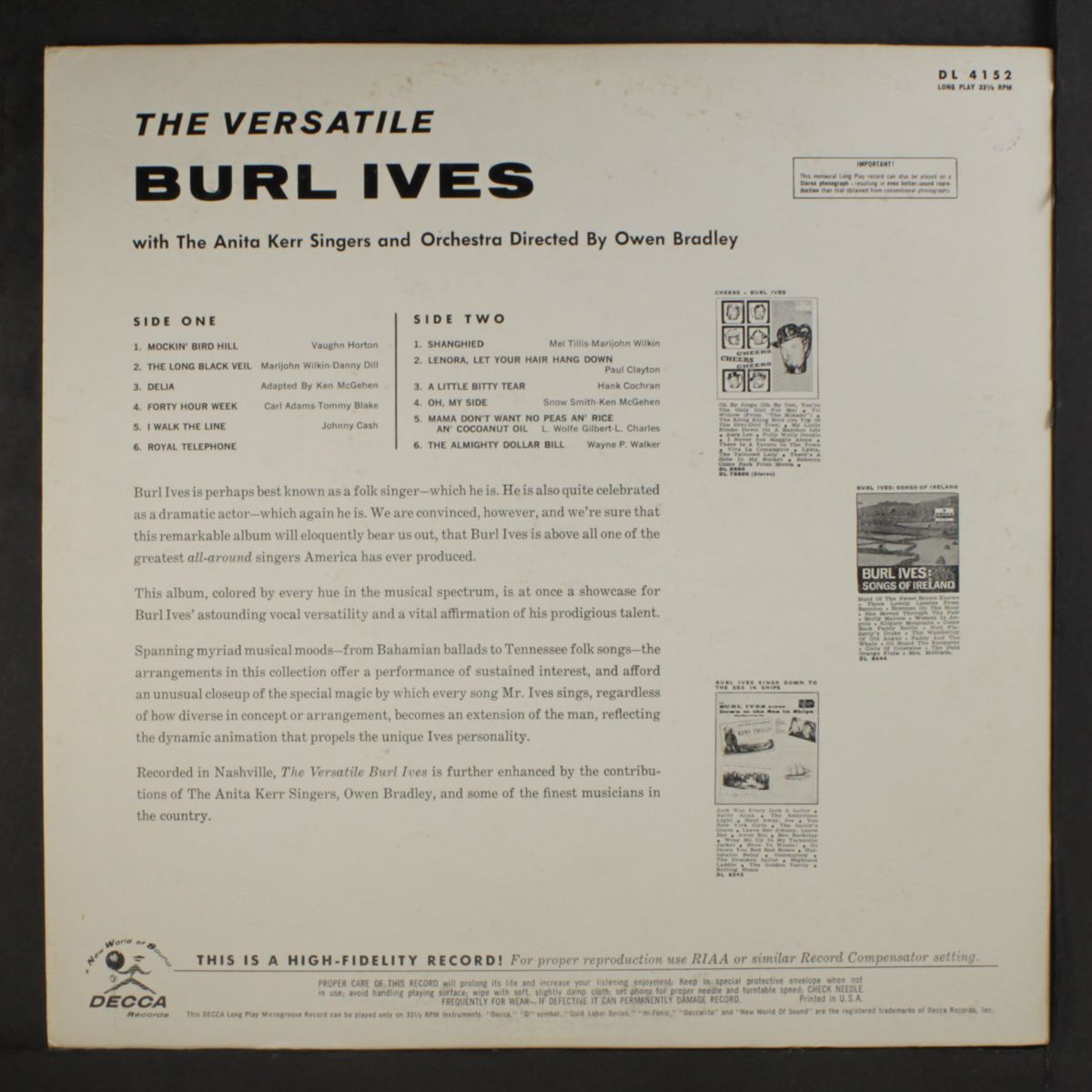 the versatile by BURL IVES