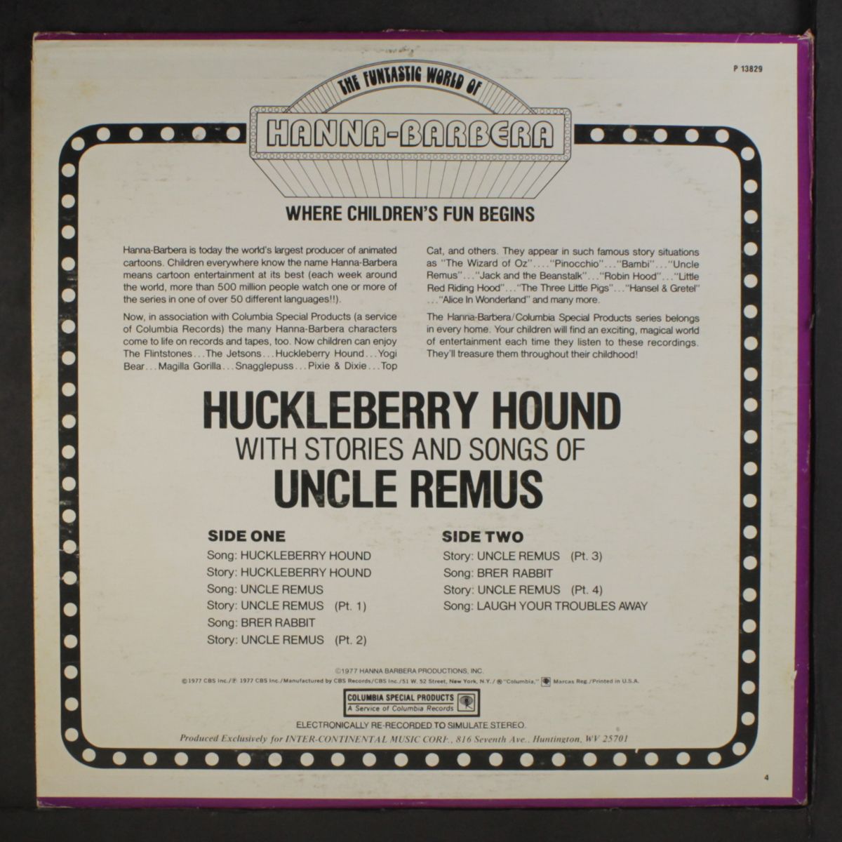 huckleberry hound with stories and songs of uncle remus by TV CAST