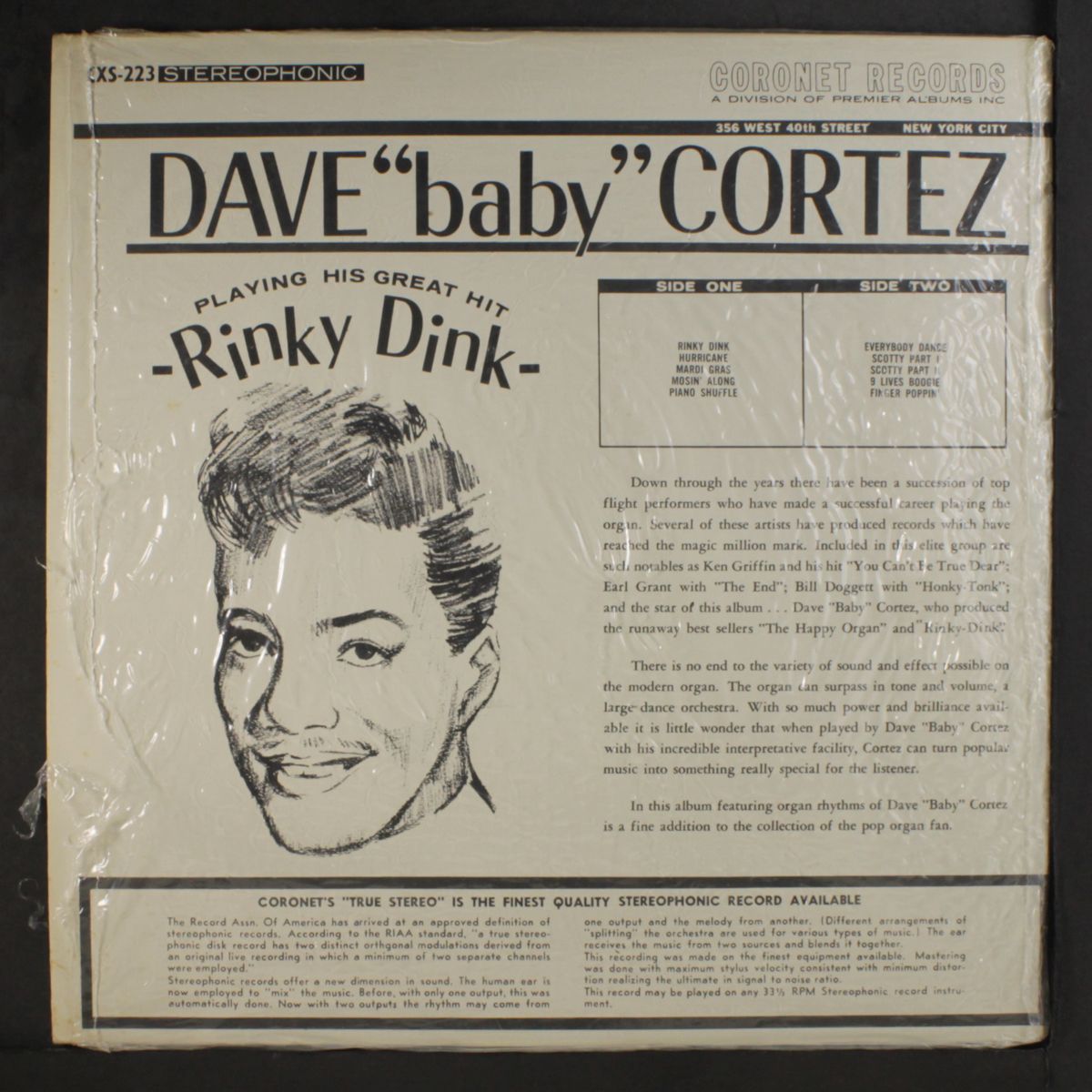 playing his great hit rinky dink by DAVE 'BABY' CORTEZ