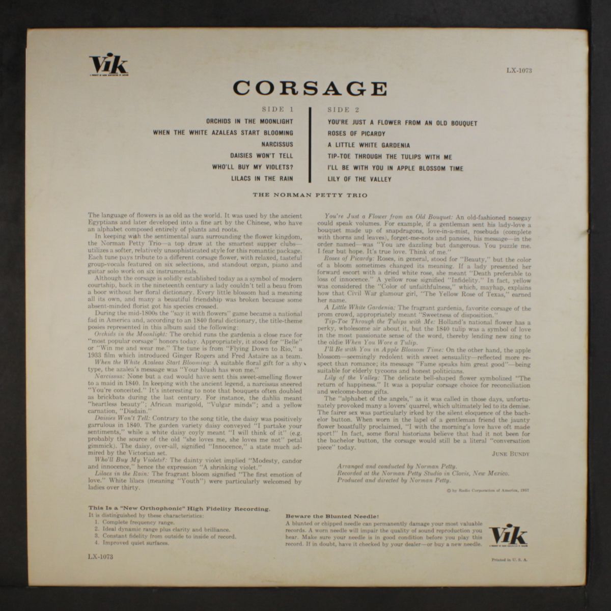 corsage by NORMAN PETTY TRIO