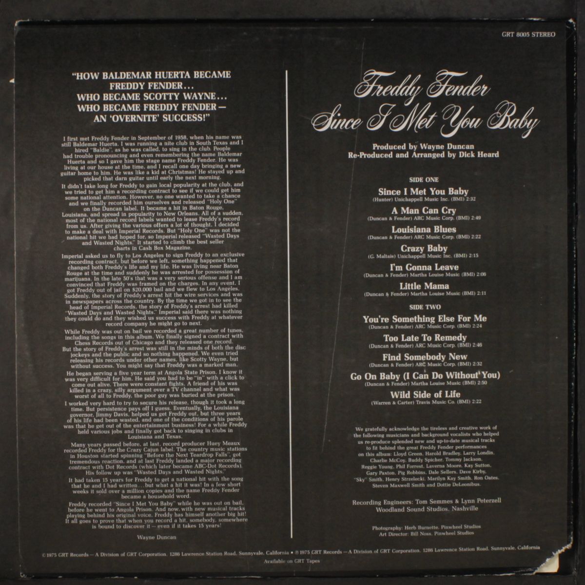since i met you baby by FREDDY FENDER