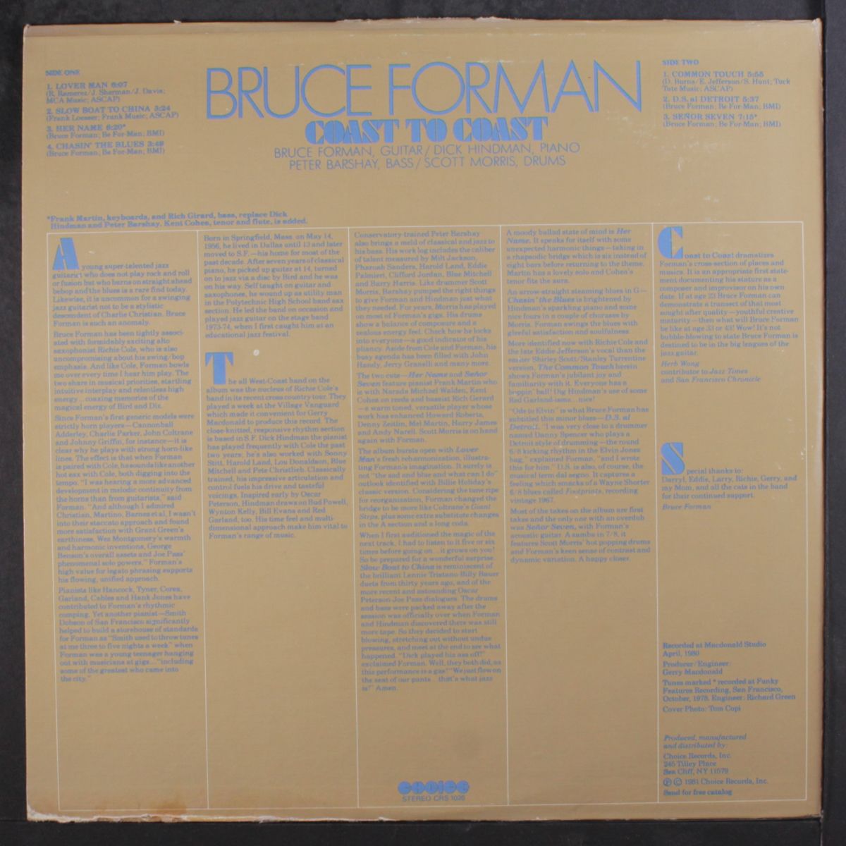 coast to coast by BRUCE FORMAN