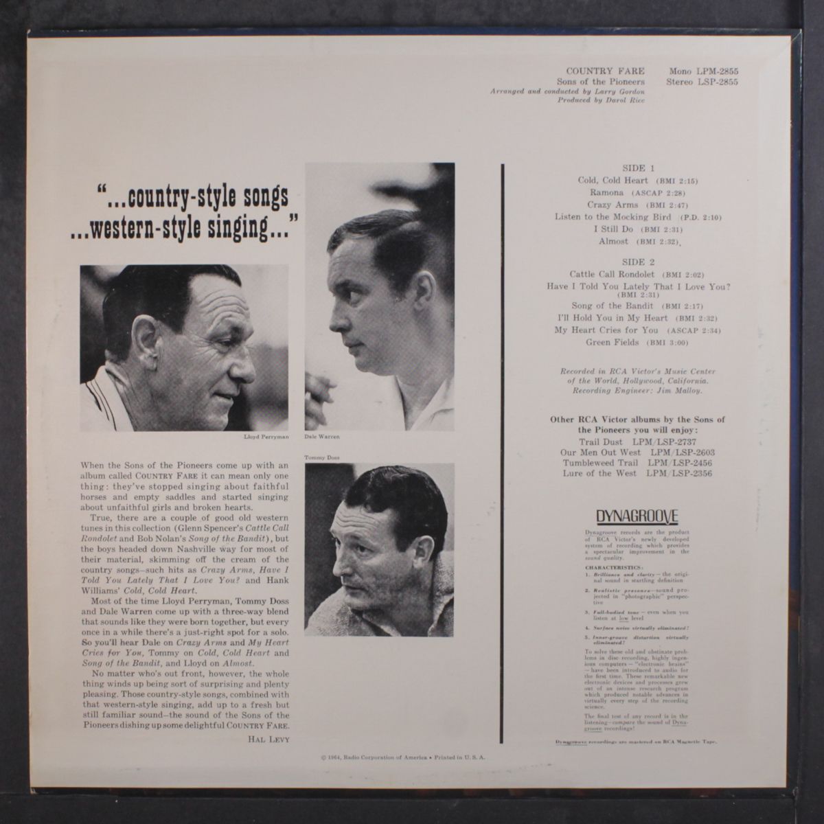 country fare by SONS OF THE PIONEERS