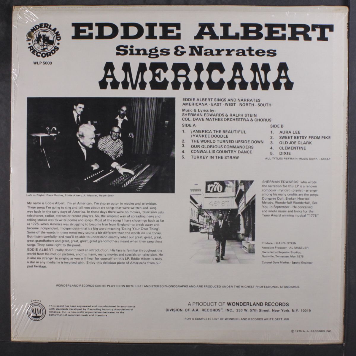 sings and narrates americana by EDDIE ALBERT