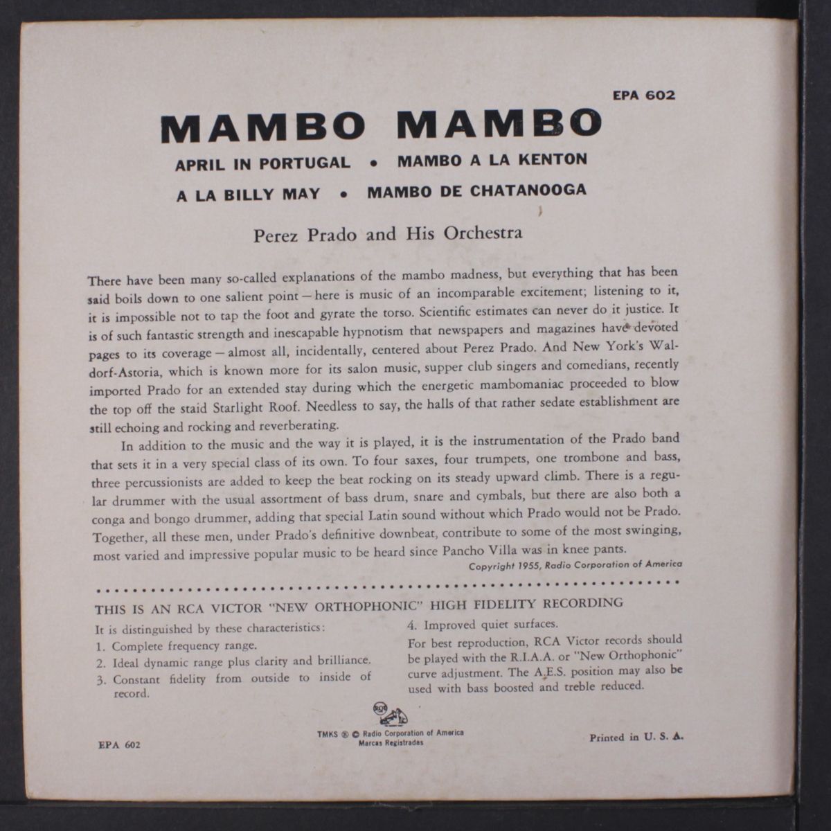 mambo mambo by PEREZ PRADO