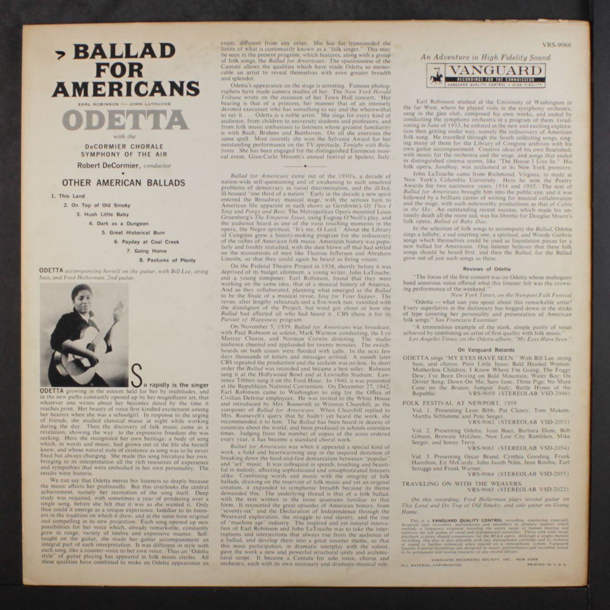 sings the ballad for americans by ODETTA