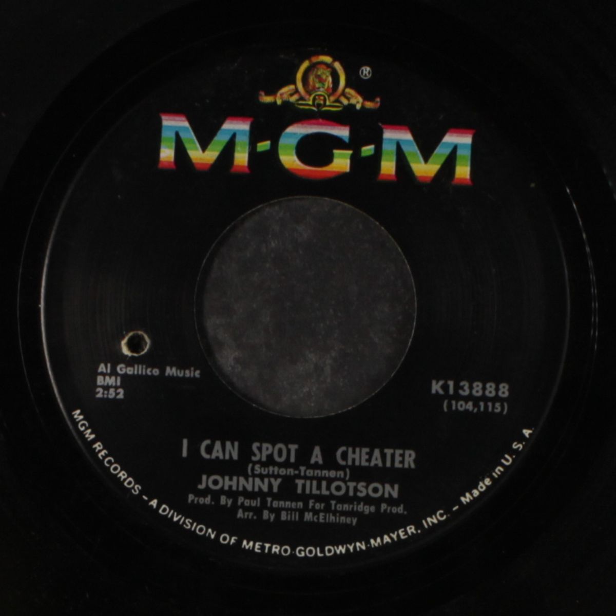 it keeps right on a hurtin' / i can spot a cheater by JOHNNY TILLOTSON