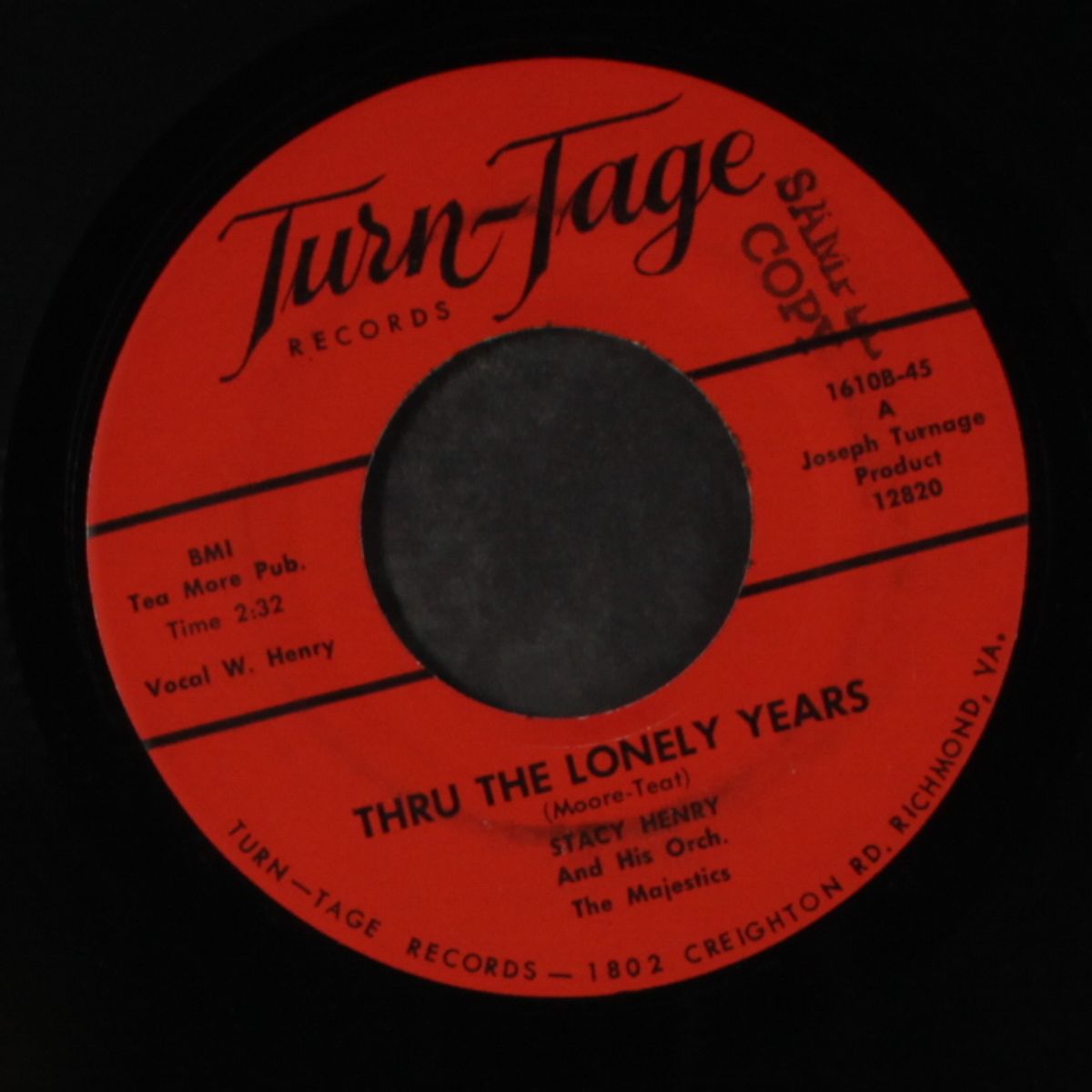 my bitter past / thru the lonely years by STACY HENRY