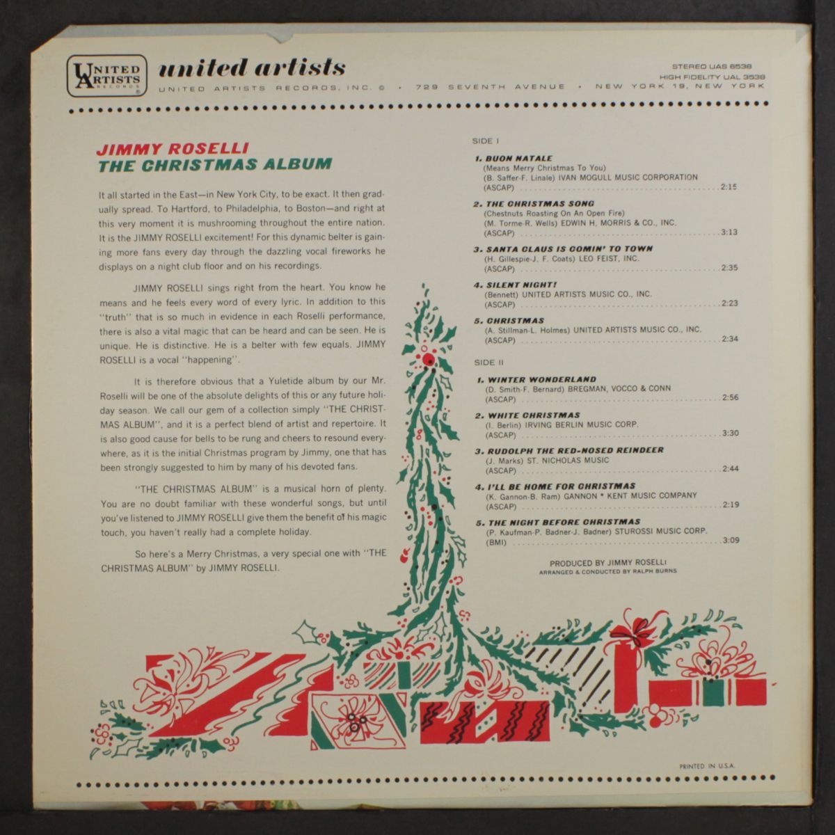 the christmas album by JIMMY ROSELLI