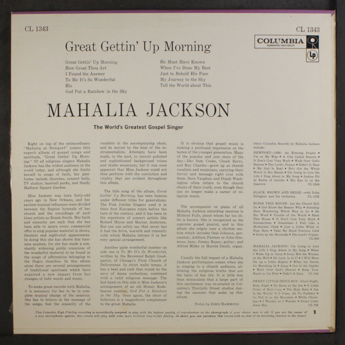 great gettin' up morning by MAHALIA JACKSON