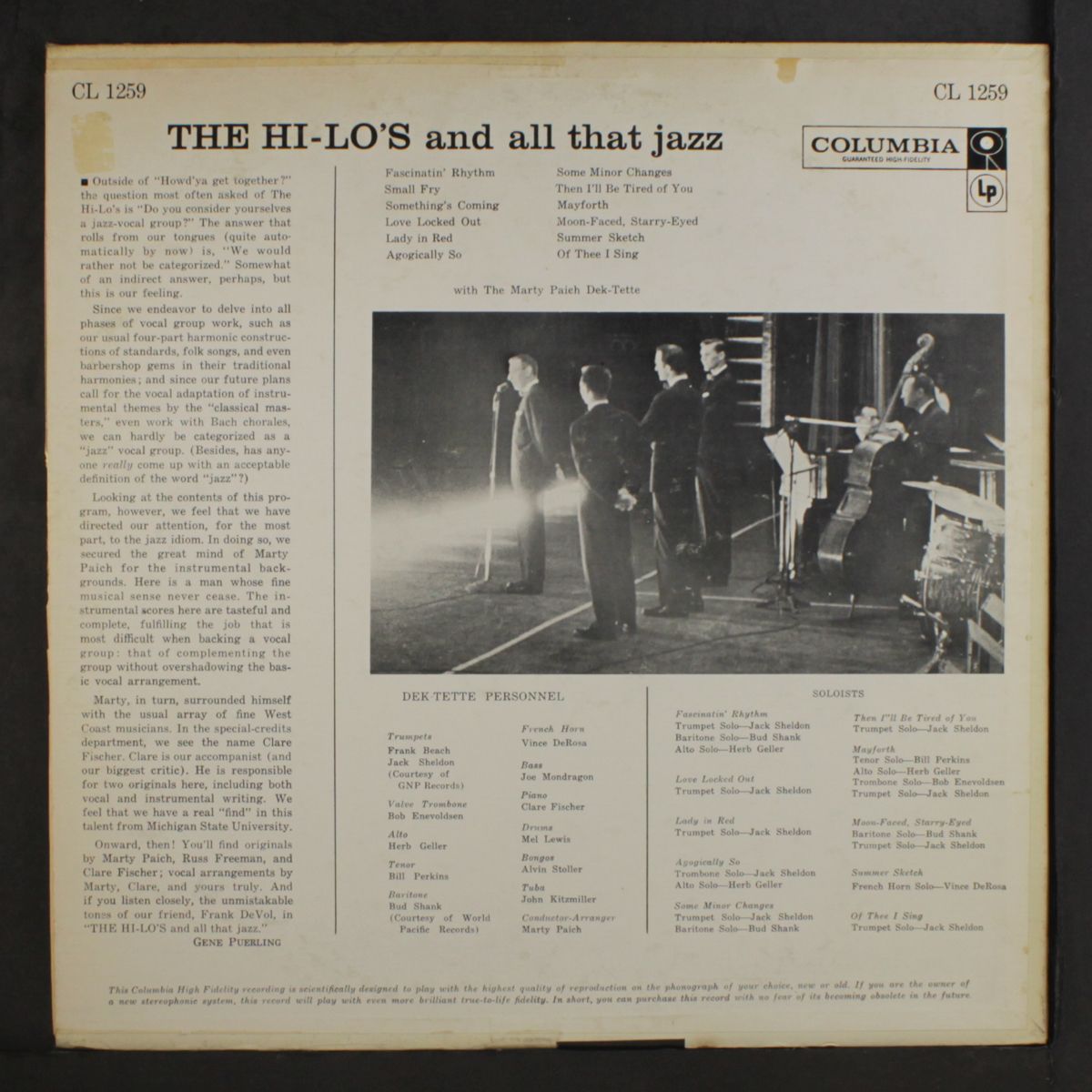 and all that jazz by HI-LO'S