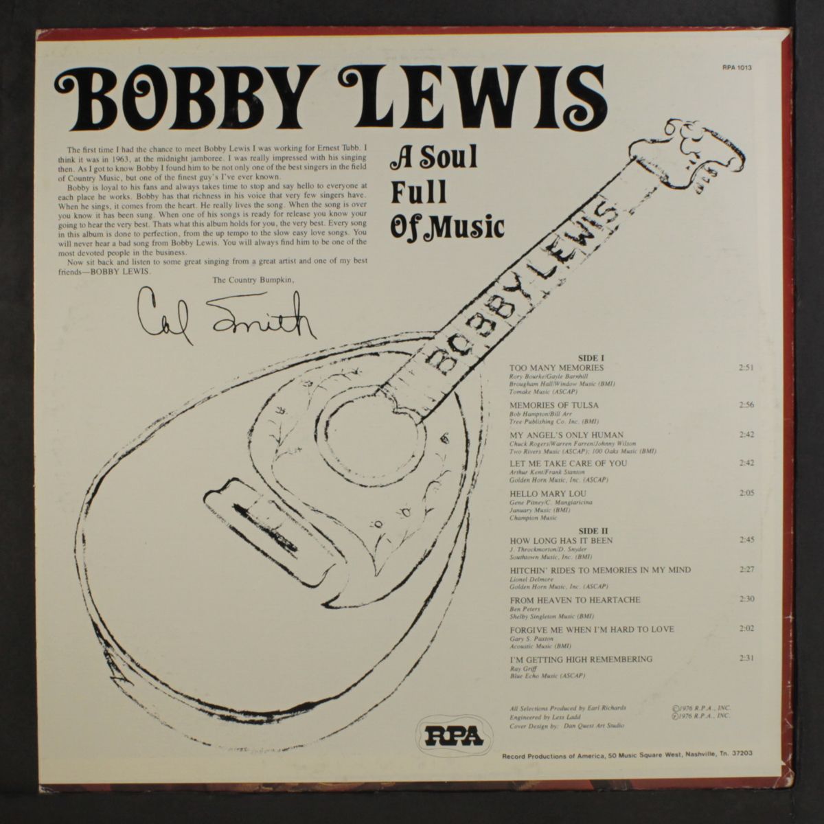 a soul full of music by BOBBY LEWIS