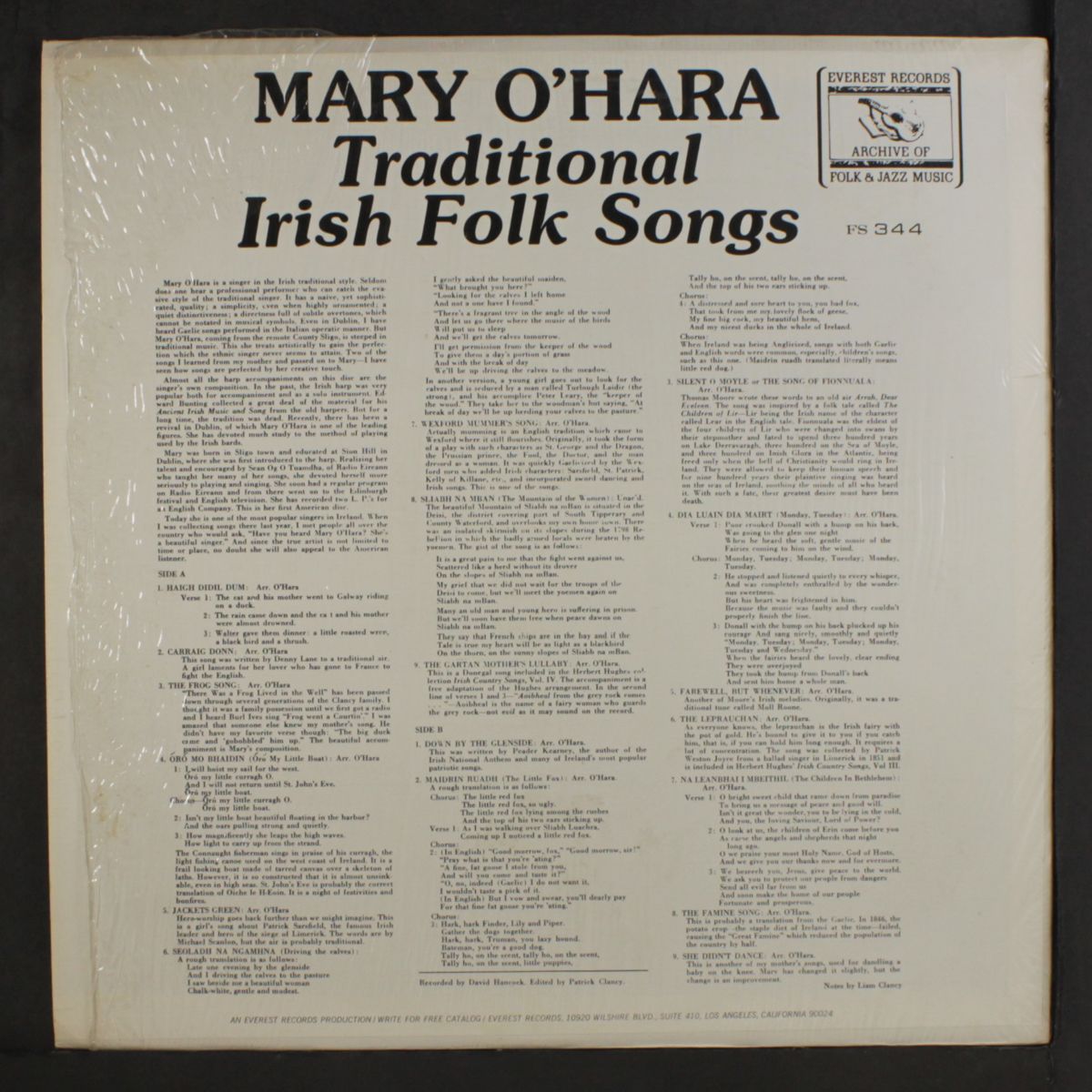 traditional irish folk songs by MARY O'HARA