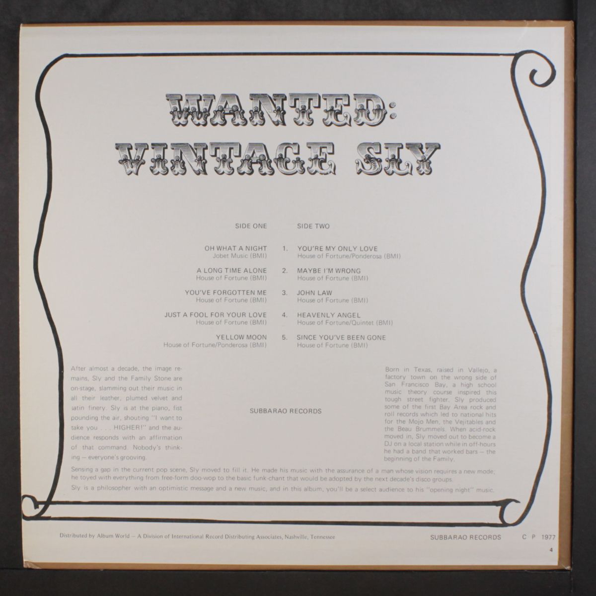 wanted: vintage sly by SLY STONE
