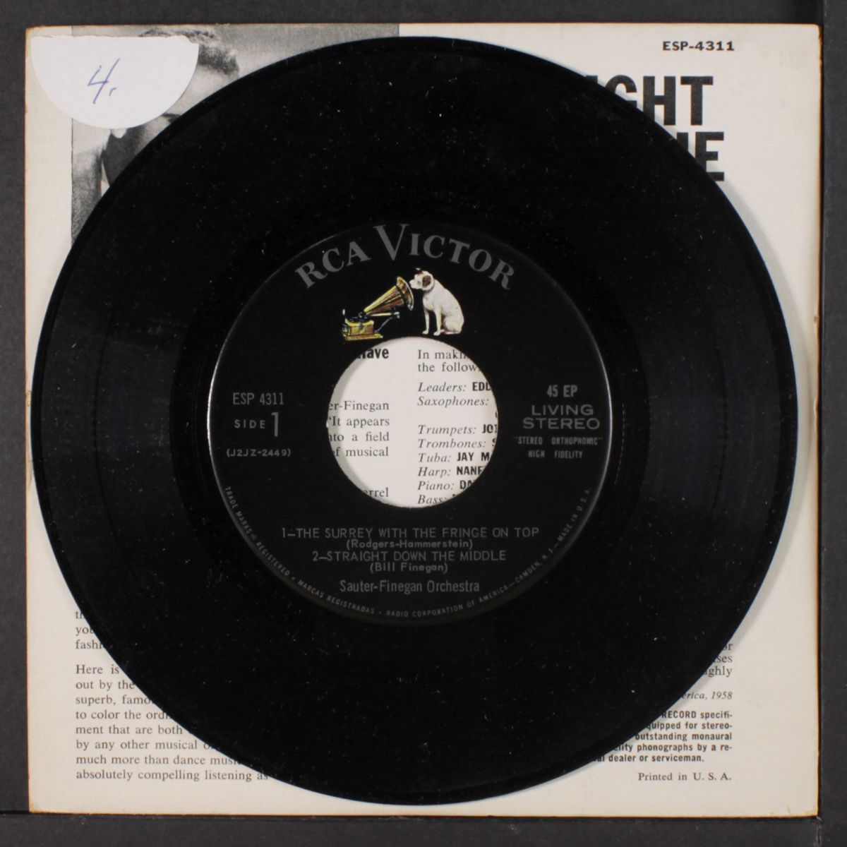 straight down the middle by SAUTER-FINEGAN ORCH