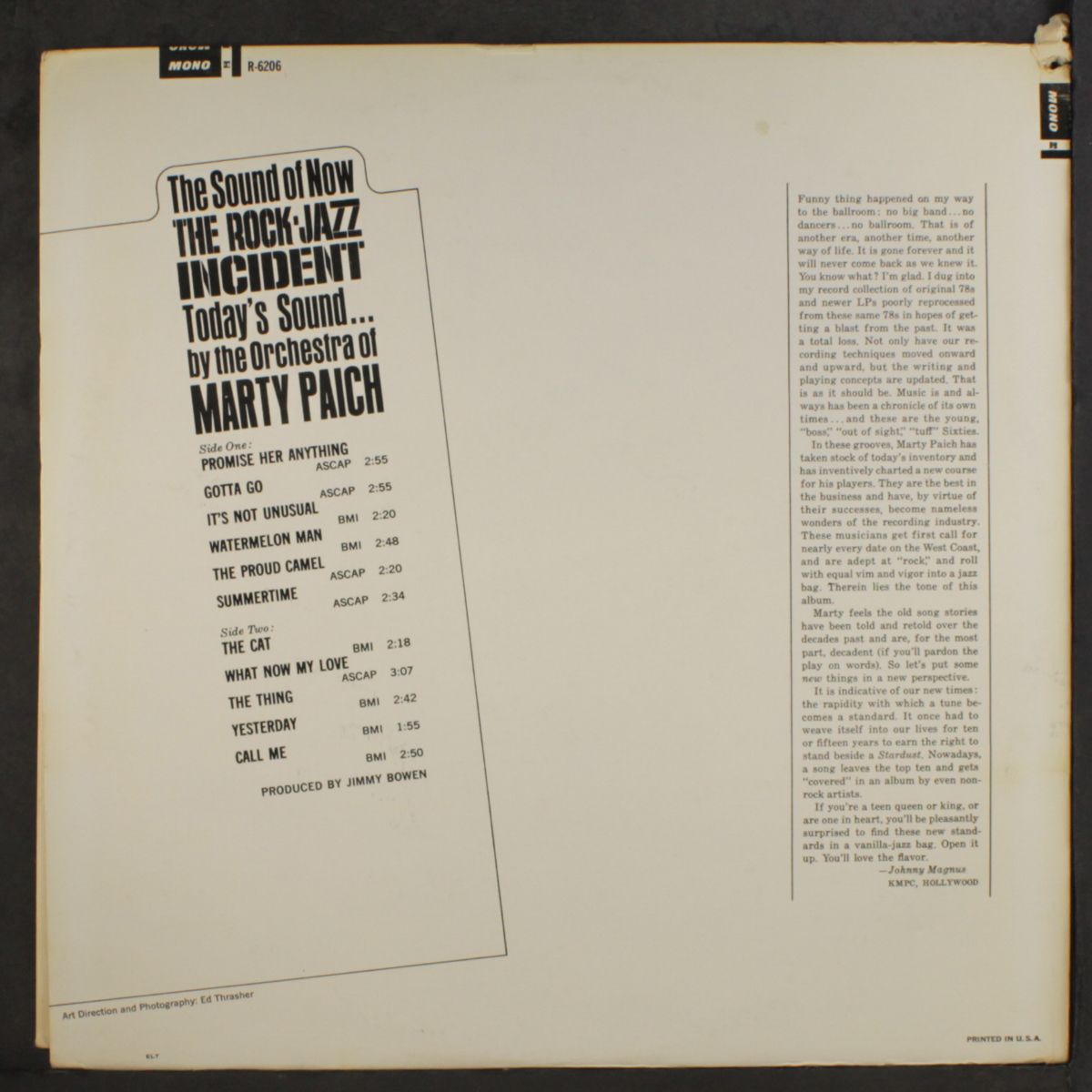 the rock-jazz incident by MARTY PAICH