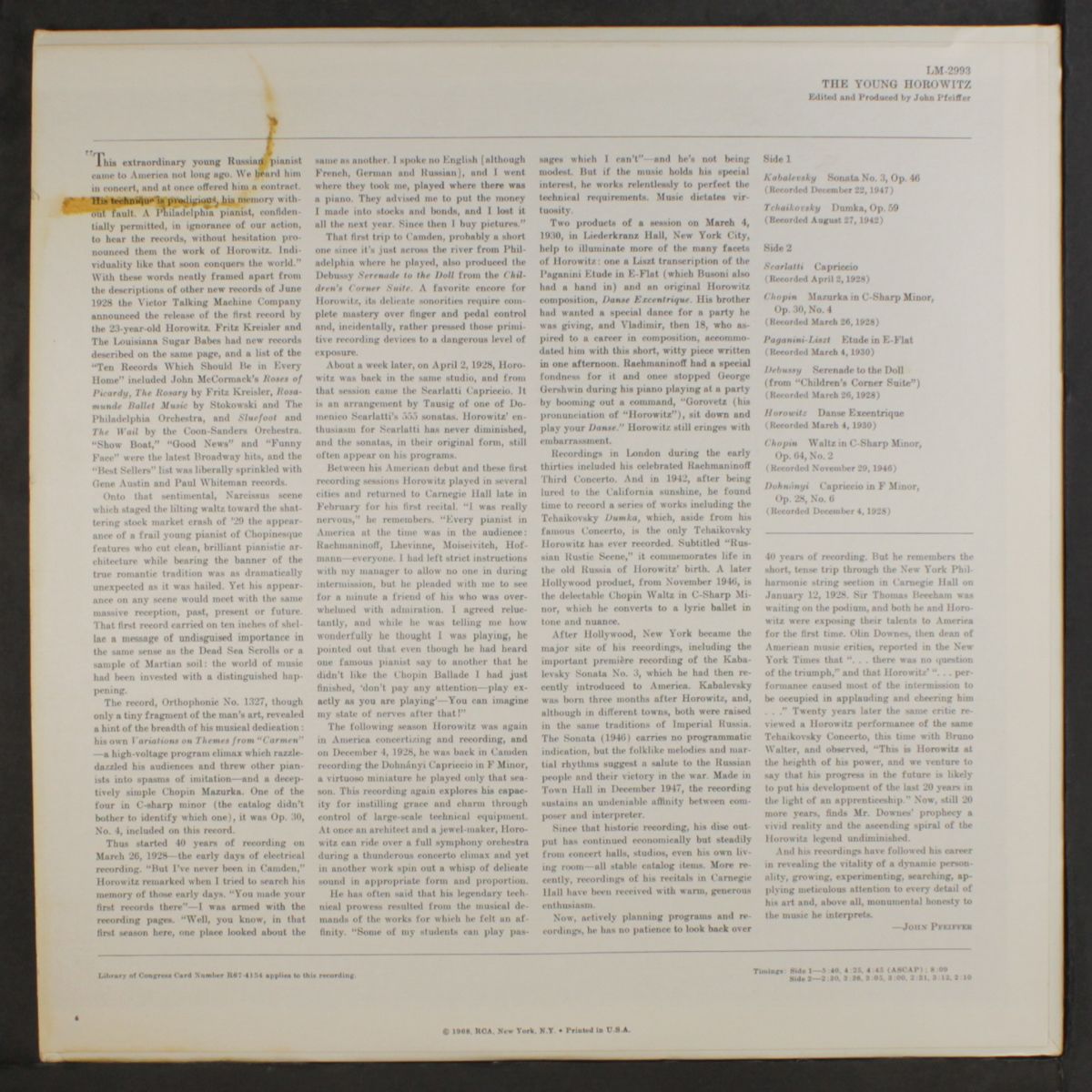 the young horowitz by VLADIMIR HOROWITZ