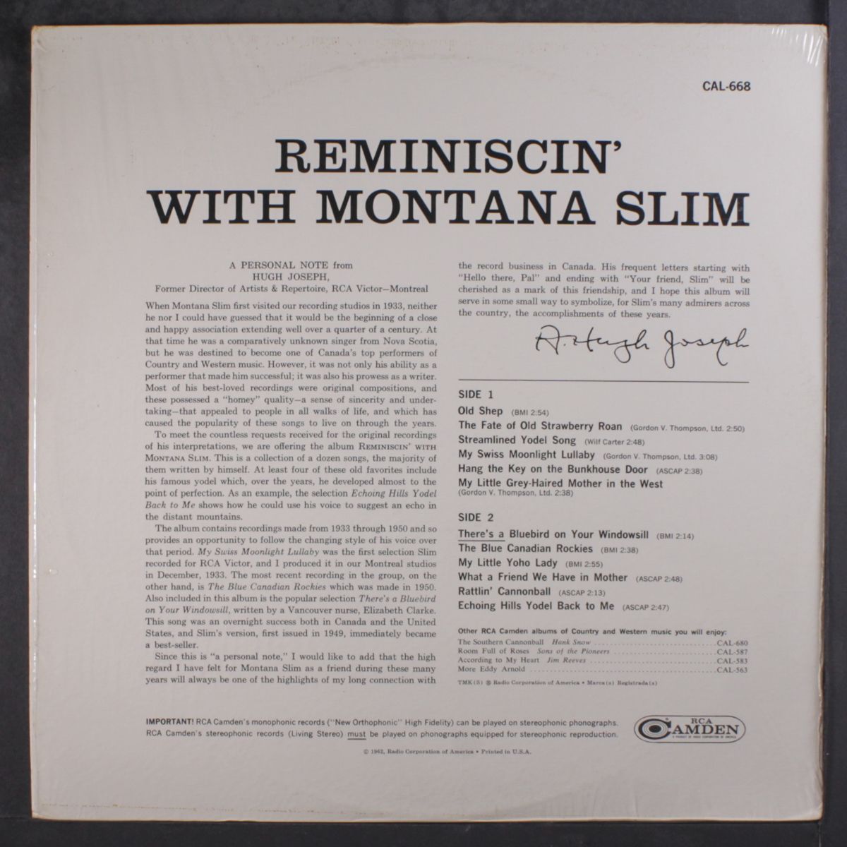 reminiscin' with by MONTANA SLIM