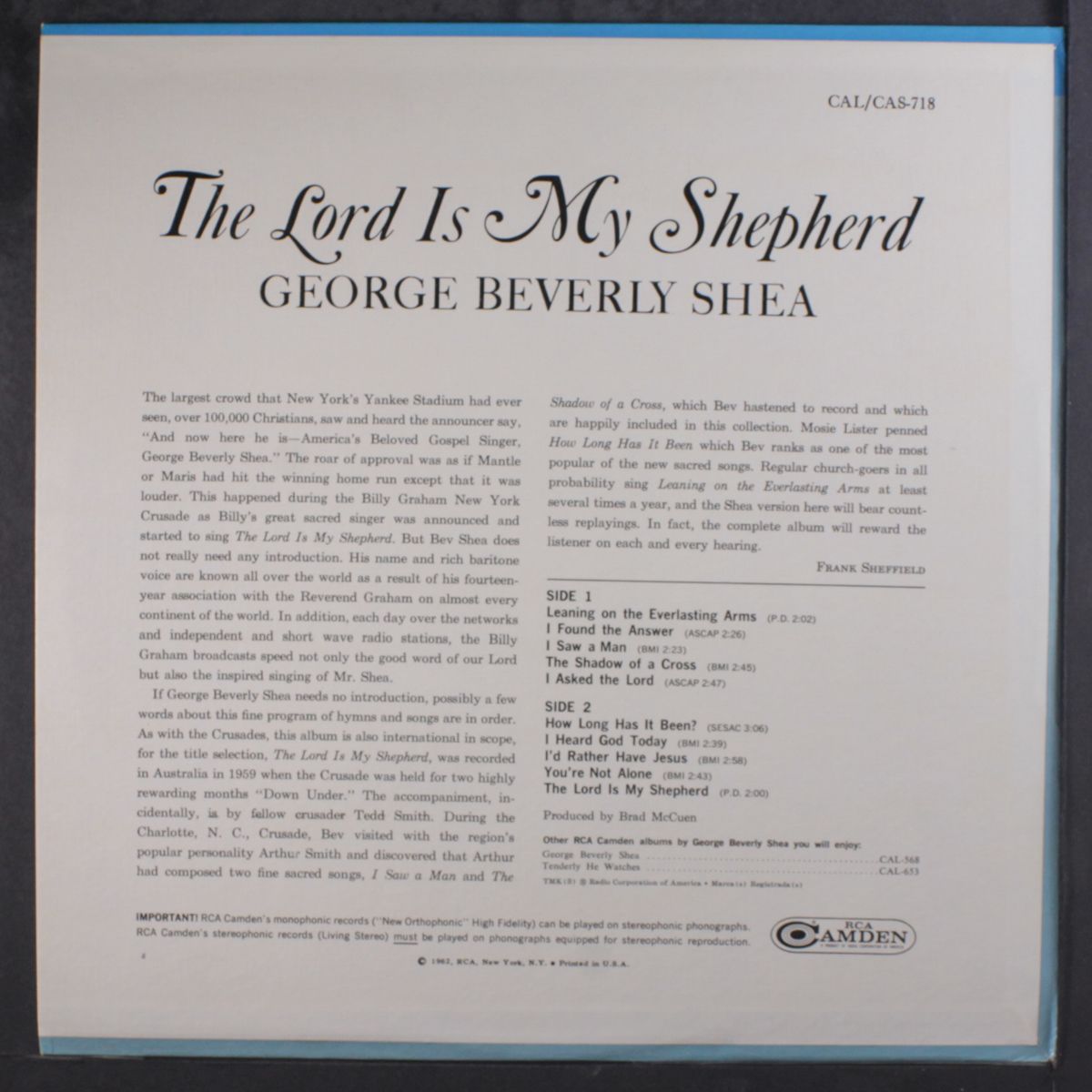 the lord is my shepherd by GEORGE BEVERLY SHEA