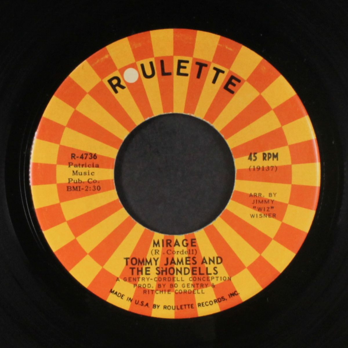 mirage / run, run, baby, run by TOMMY JAMES & SHONDELLS