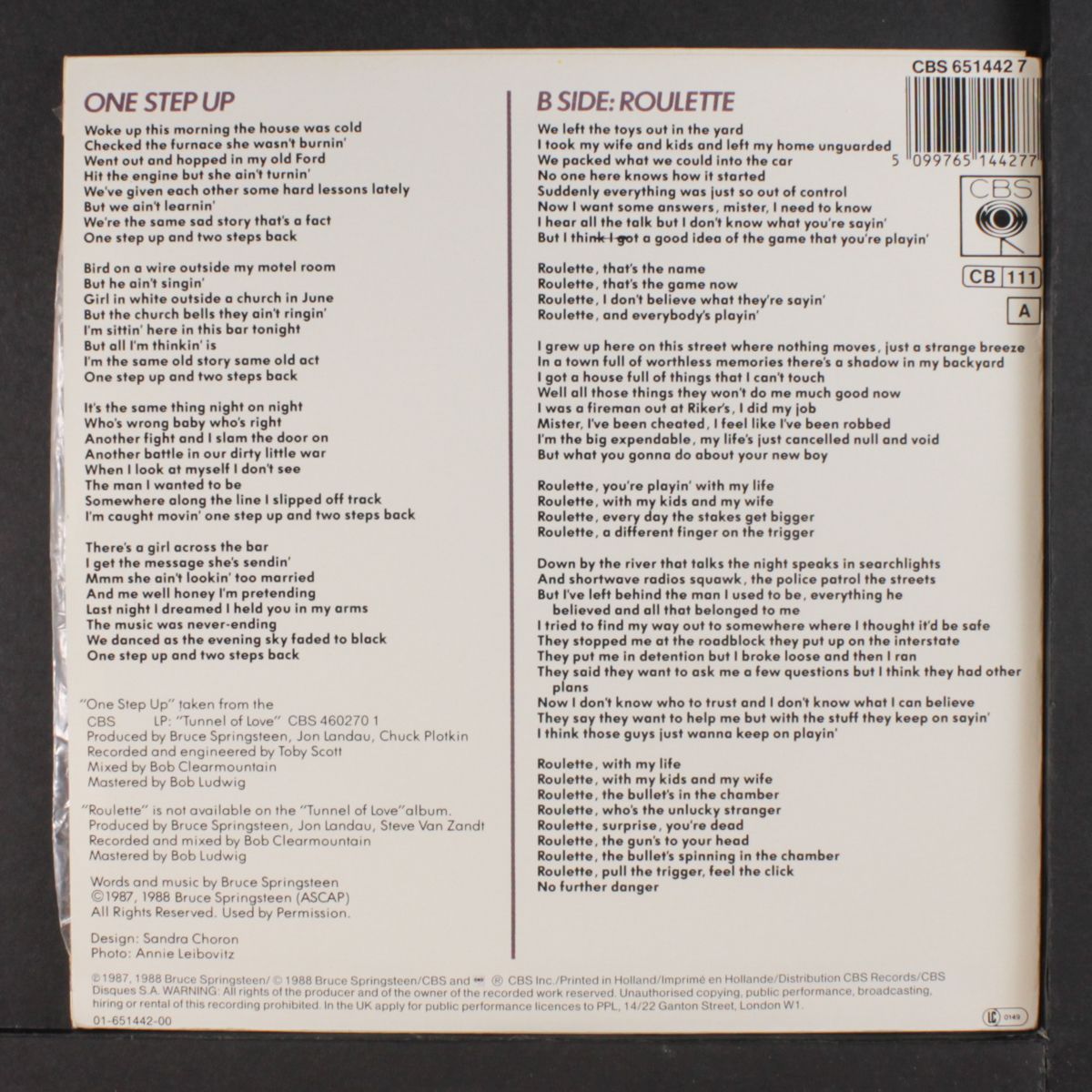 one step up / roulette by BRUCE SPRINGSTEEN