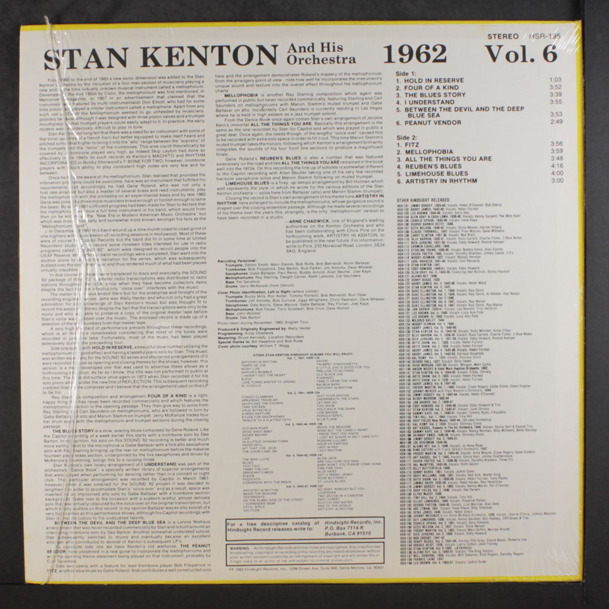the uncollected, vol. 6 1962 by STAN KENTON