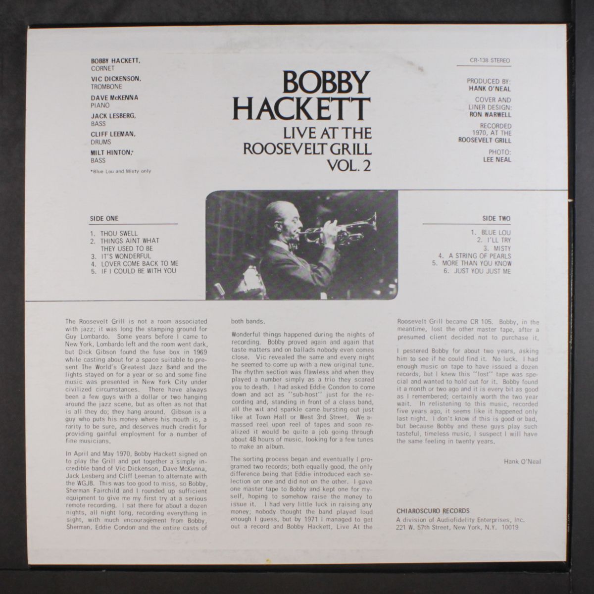 live at the roosevelt grill, vol. 2 by BOBBY HACKETT