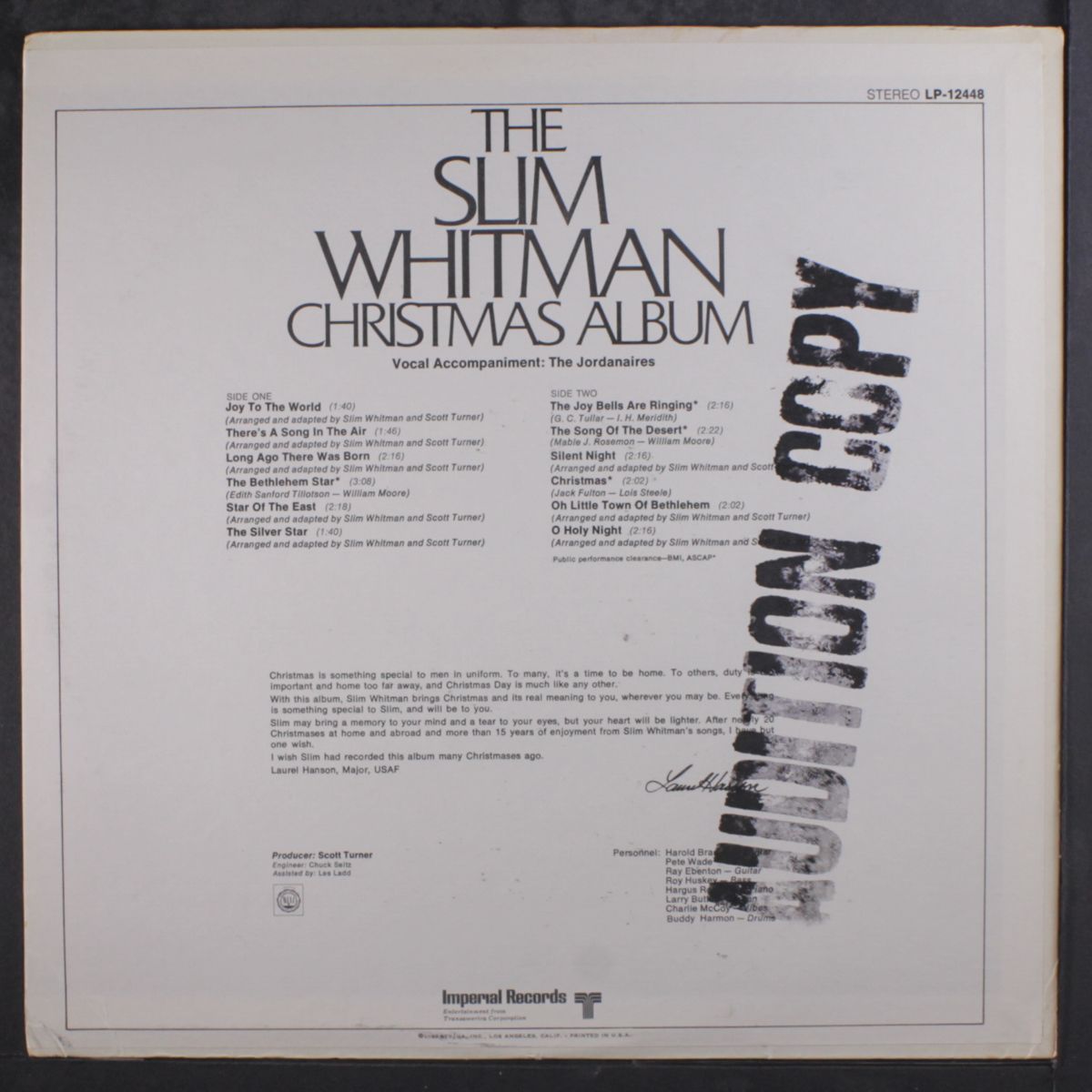 christmas album by SLIM WHITMAN