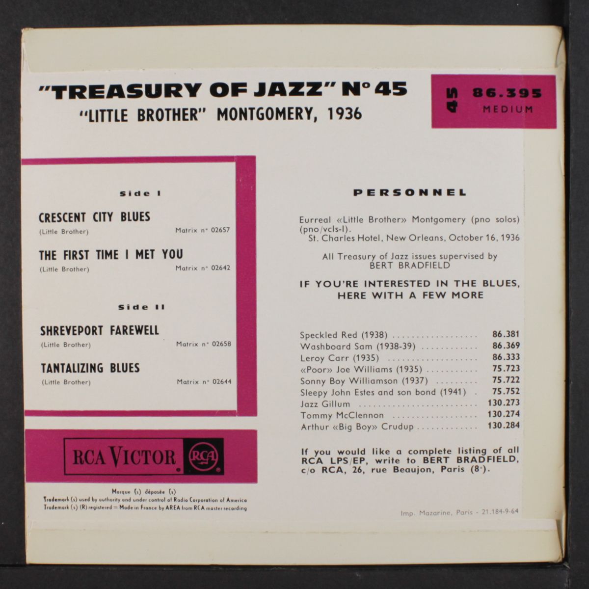 treasury of jazz no 45 by LITTLE BROTHER MONTGOMERY