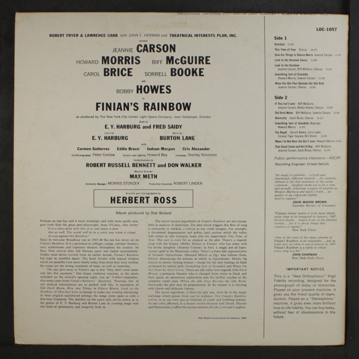 finian's rainbow by ORIGINAL CAST
