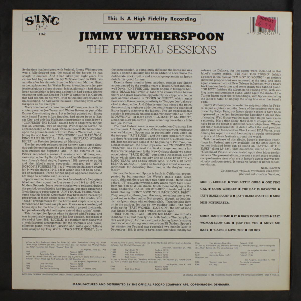 the federal sessions by JIMMY WITHERSPOON