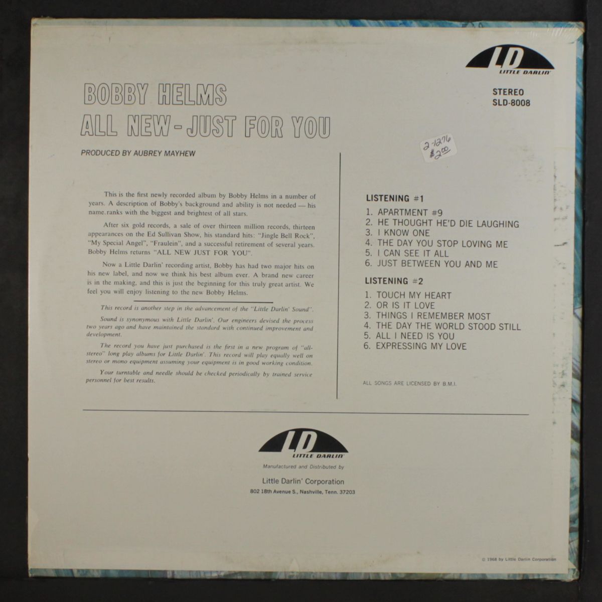 all new just for you by BOBBY HELMS
