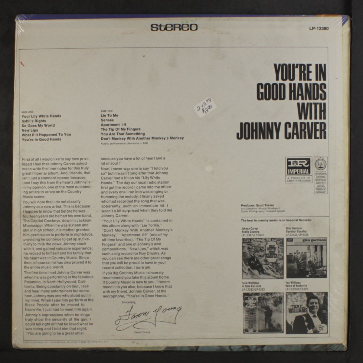 you're in good hands by JOHNNY CARVER