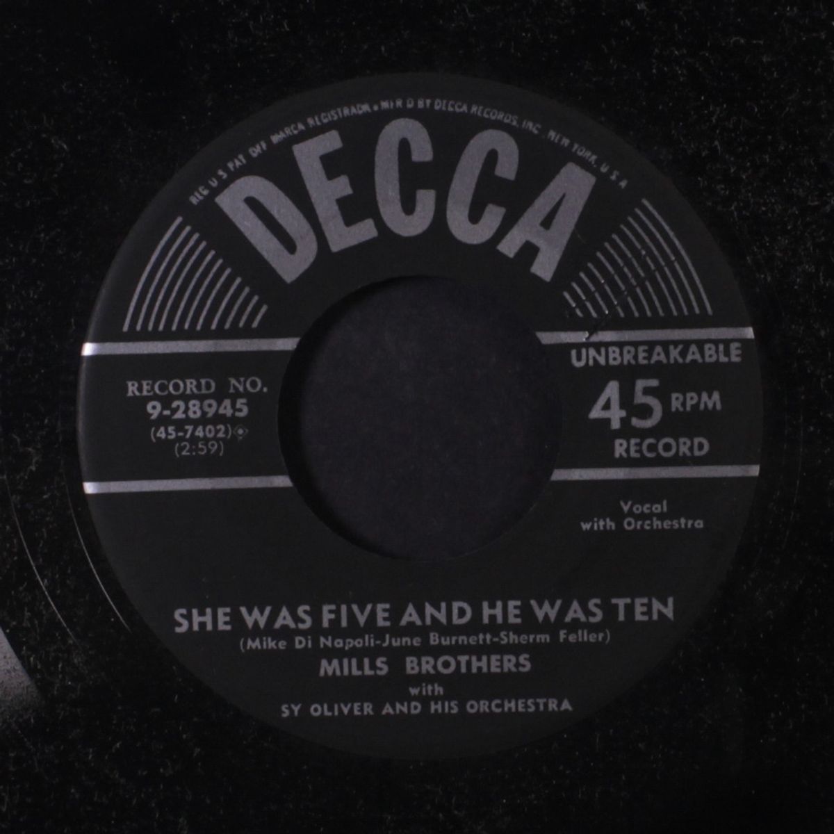 the jones boy / she was five and he was ten by MILLS BROTHERS