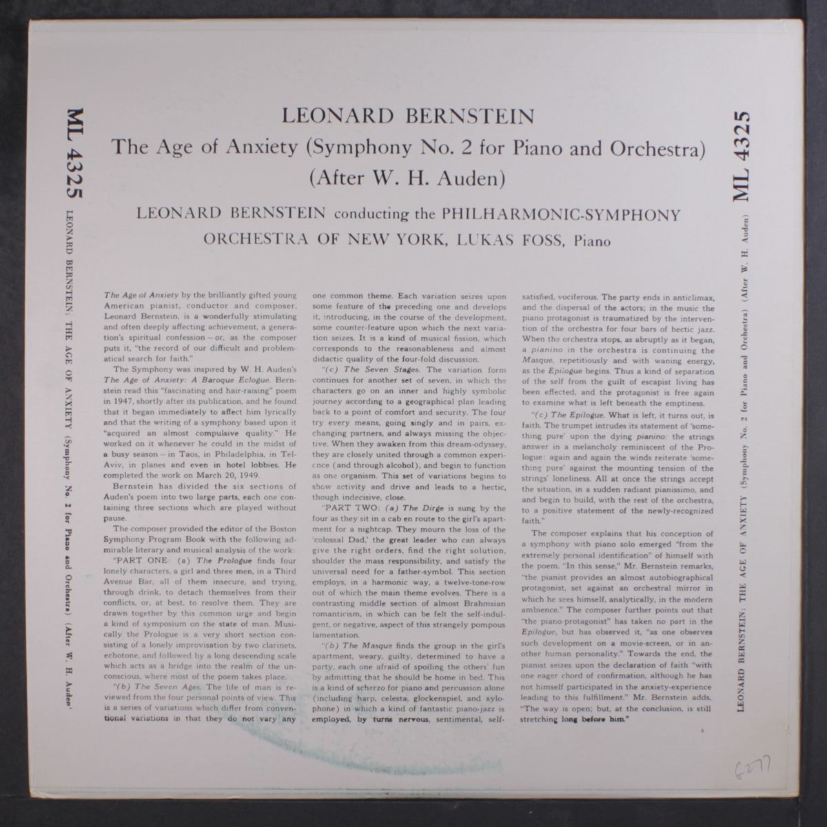 the age of anxiety by LEONARD BERNSTEIN