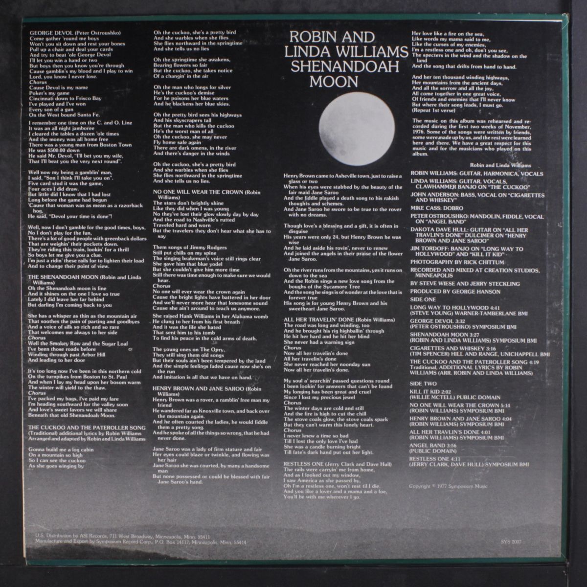 shenandoah moon by ROBIN & LINDA WILLIAMS