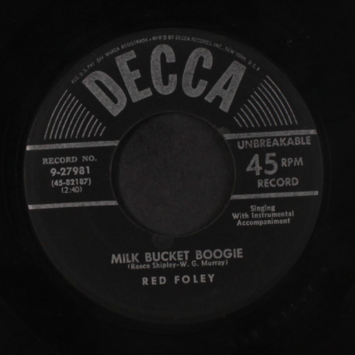 milk bucket boogie / salty dog rag by RED FOLEY