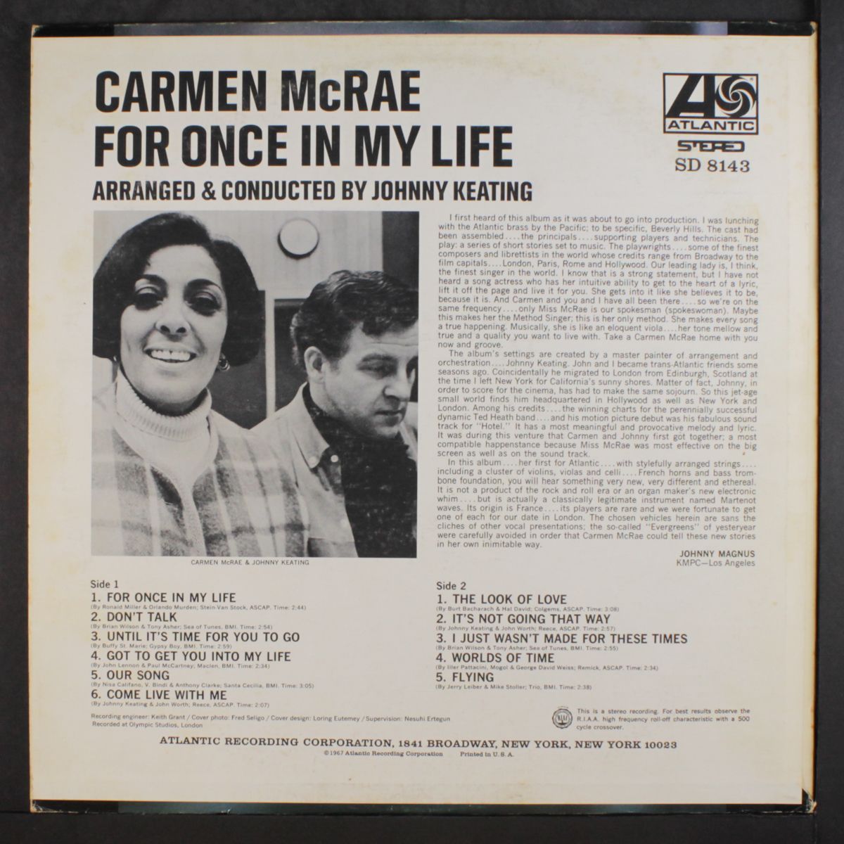 for once in my life by CARMEN MCRAE
