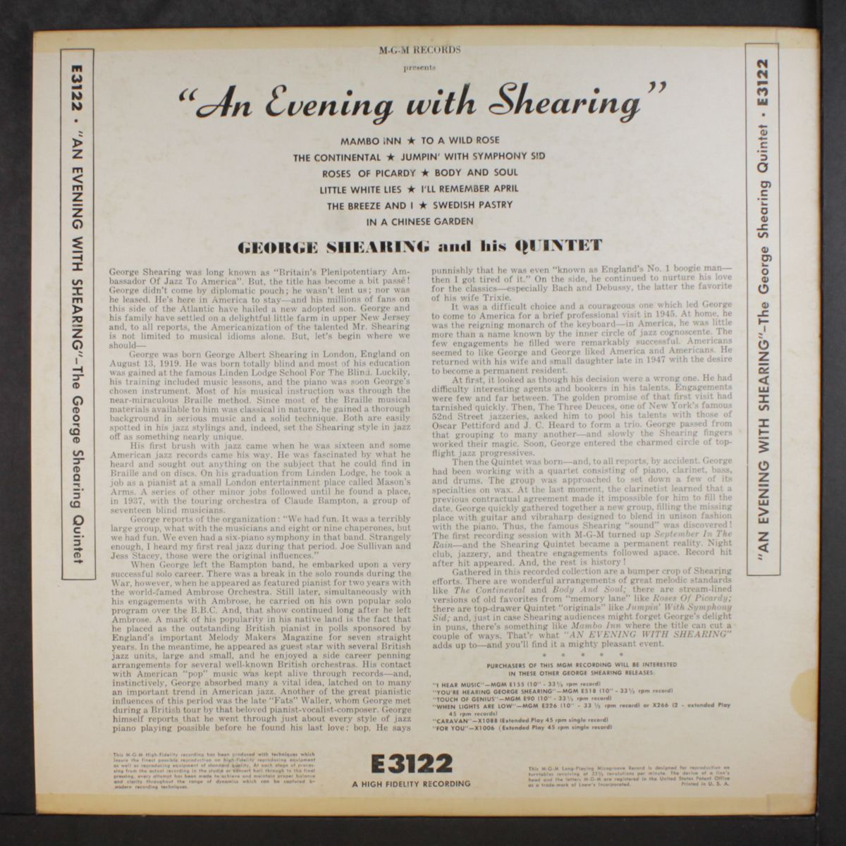 an evening with by GEORGE SHEARING