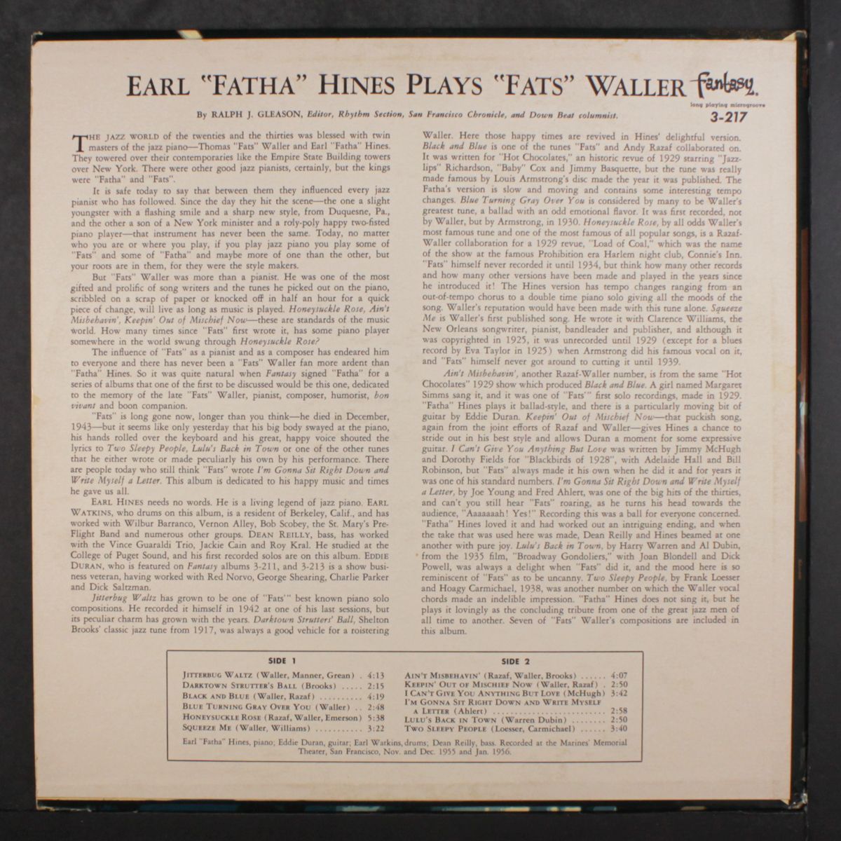 "fatha" plays fats by EARL HINES