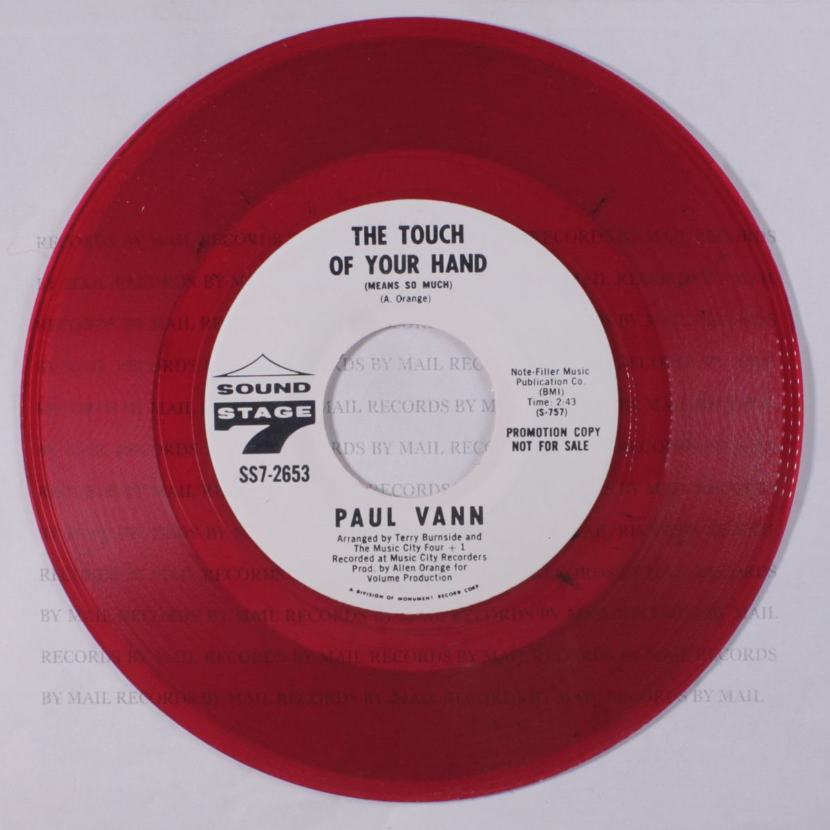 hello my lover / the touch of your hand by PAUL VANN